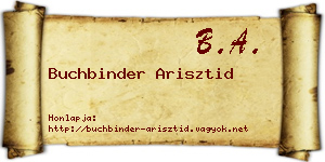 Buchbinder Arisztid névjegykártya